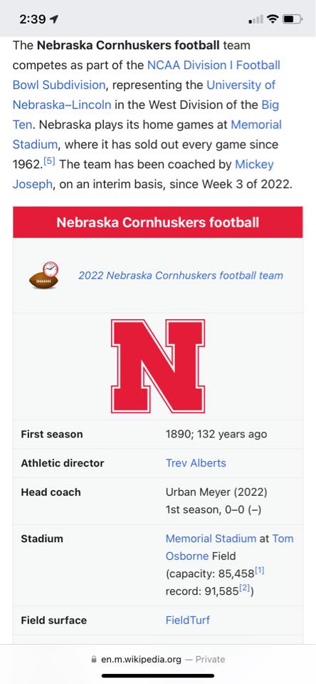 The Official Nebraska Oklahoma Game Thread Page Husker